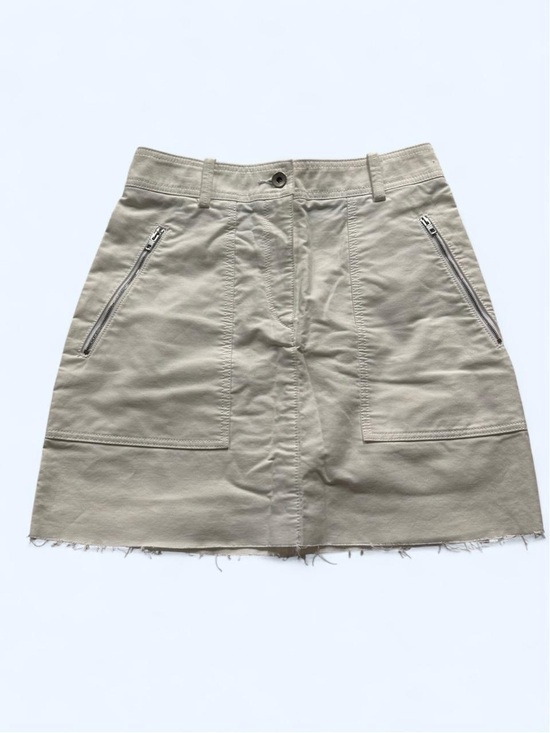 rag & bone Dresses & Skirts - Rag & Bone Cream 100% Cotton Utility Zipper Pocket Mini Skirt S